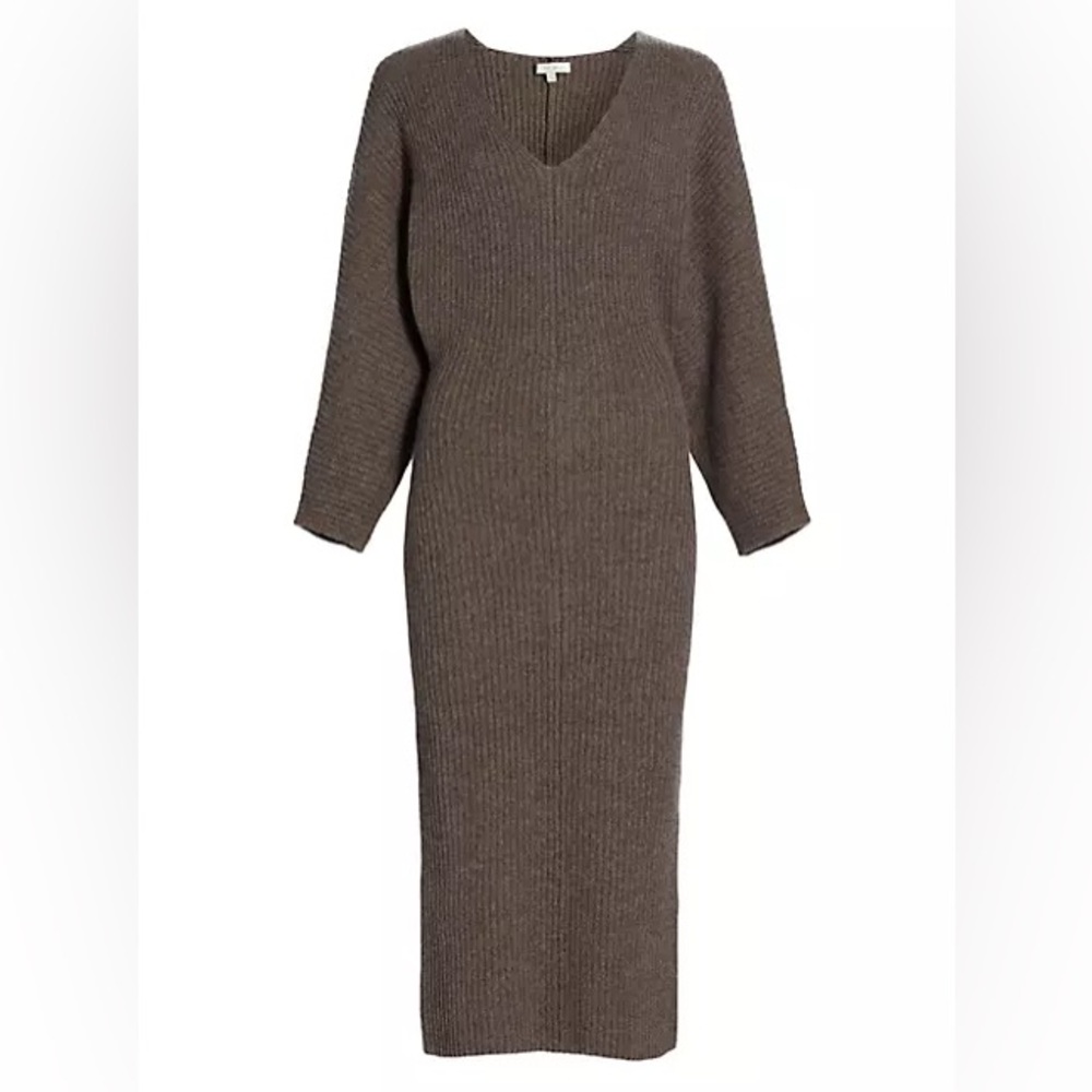 The Sei V-neck Wool Sweater Dress - Picture 2 of 7